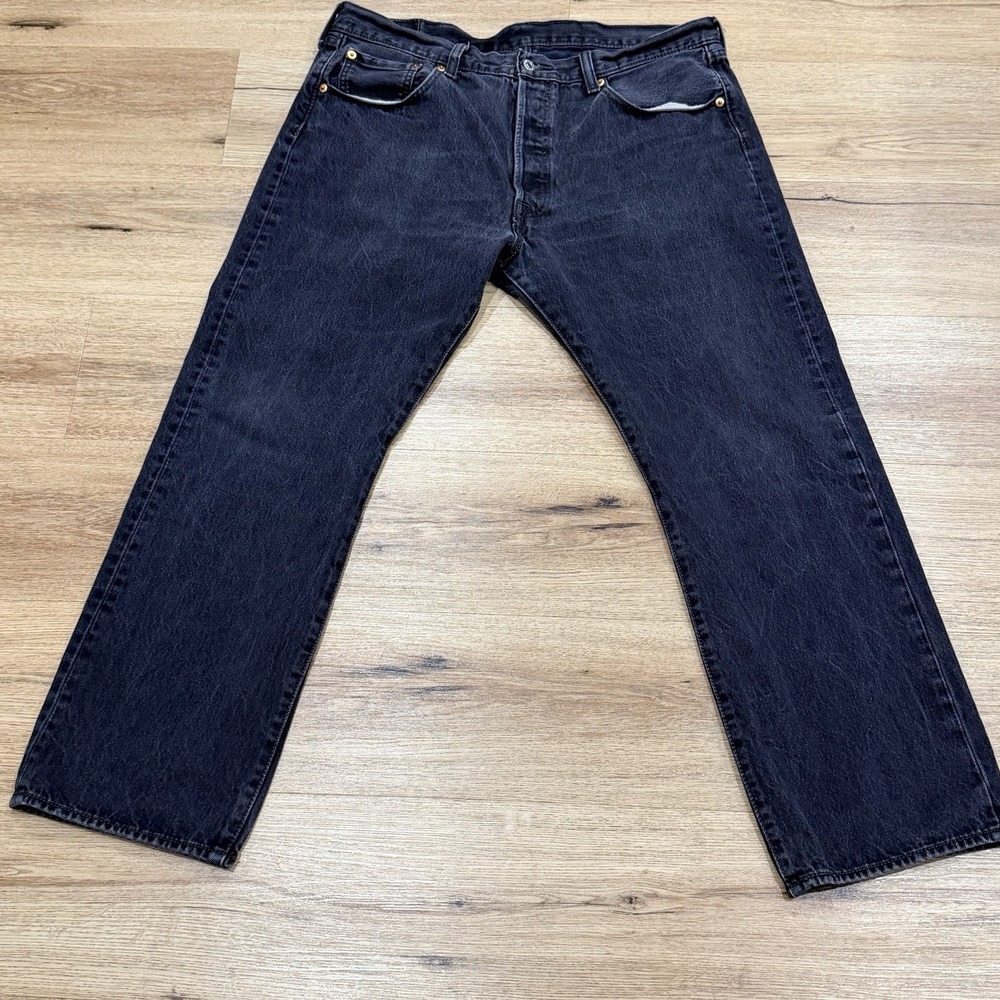 Levi's Men's Black Dark Wash Denim Jeans Regular Fit Straight Leg Mid Rise 38x28